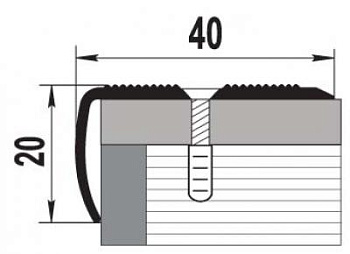 Порожек алюминиевый ПУ-06 (1350*40*20 мм)